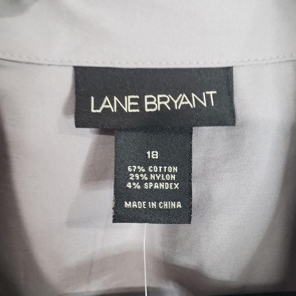 Lane Bryant Button Up 3/4 Sleeves Gray Shirt Size 18 - Picture 6 of 12